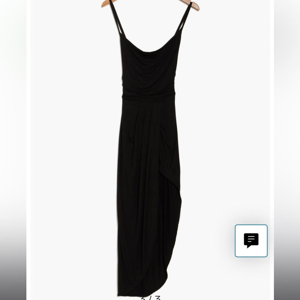 Go Couture Cowl Neck Asymmetric Slit Dress - Picture 3 of 3